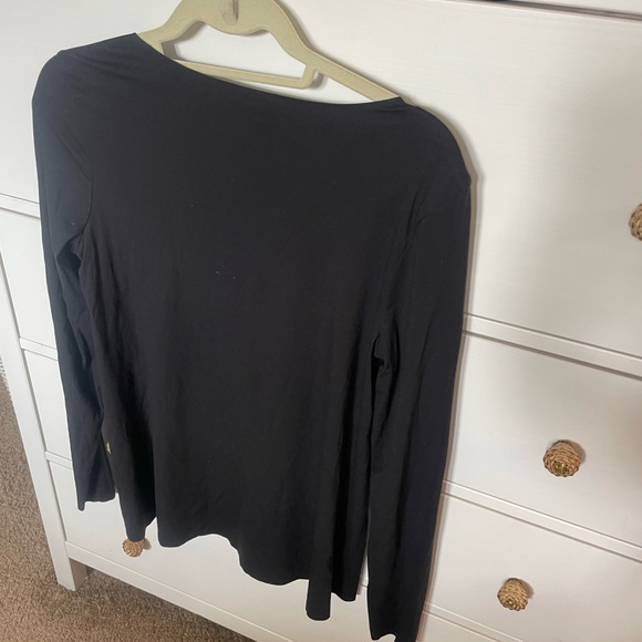 Wolford Black Long Sleeve Scoop Neck Top - Picture 5 of 6